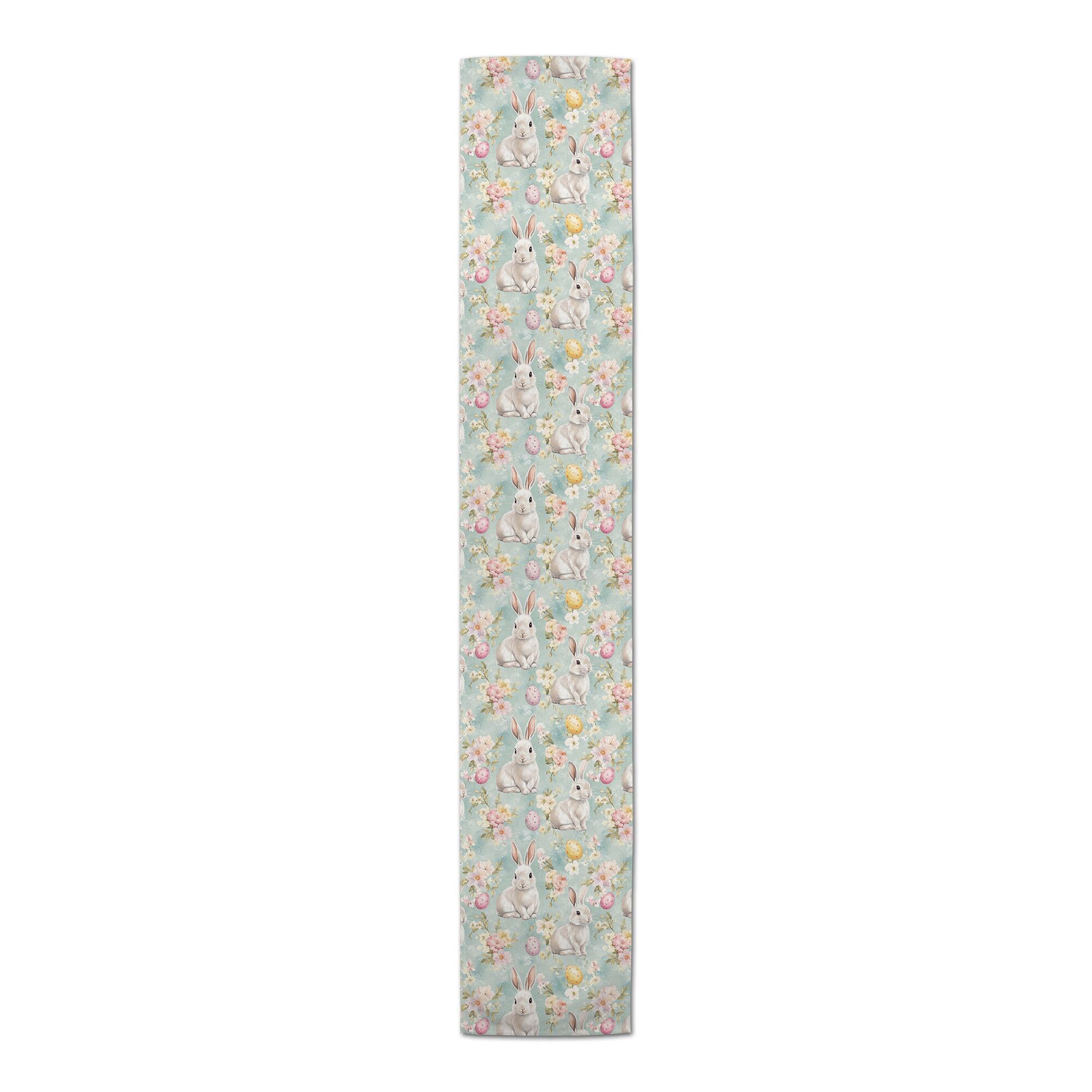 Watercolor Bunnies Cotton Twill Table Runner